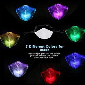 WHITE- FIBER OPTIC LIGHT UP MASK